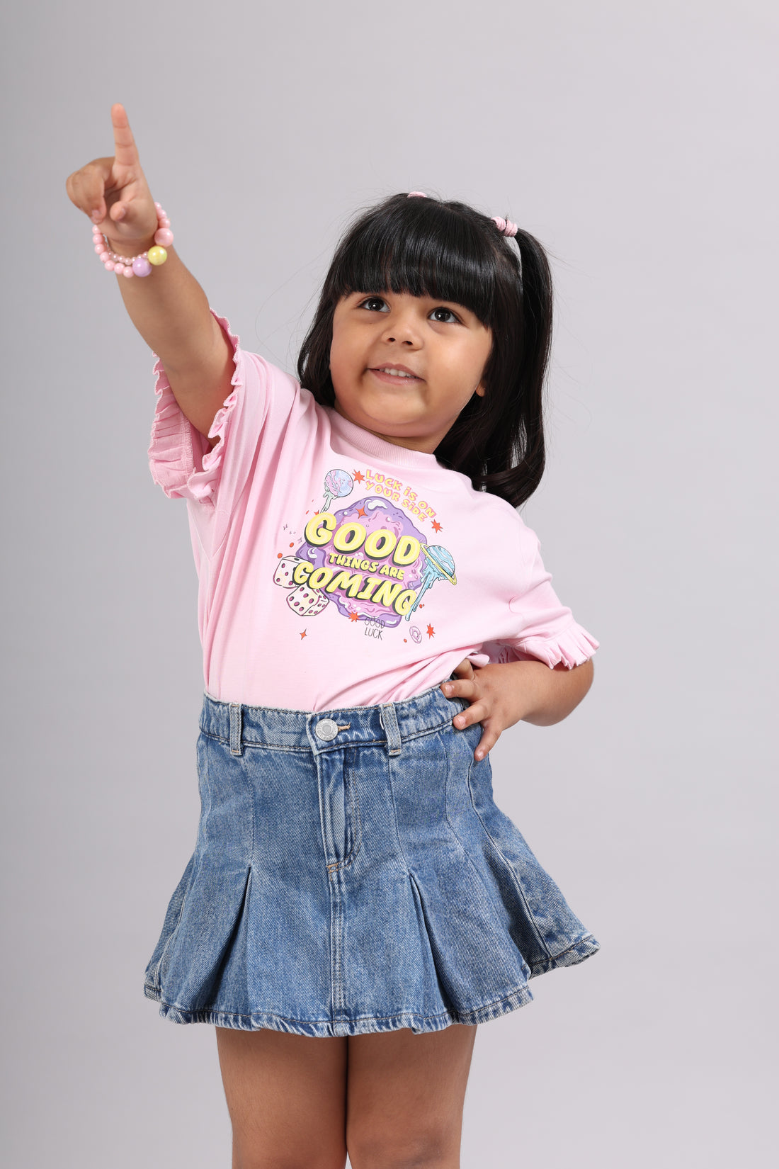 REANNA Bamboo Graphic T-Shirt | Girls Statement Print Tee | Soft Breathable Premium Kidswear India