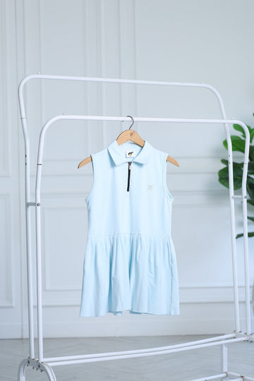 BREA Bamboo Polo Dress | Pleated Waist Girls Dress | Soft Breathable Kids wear India