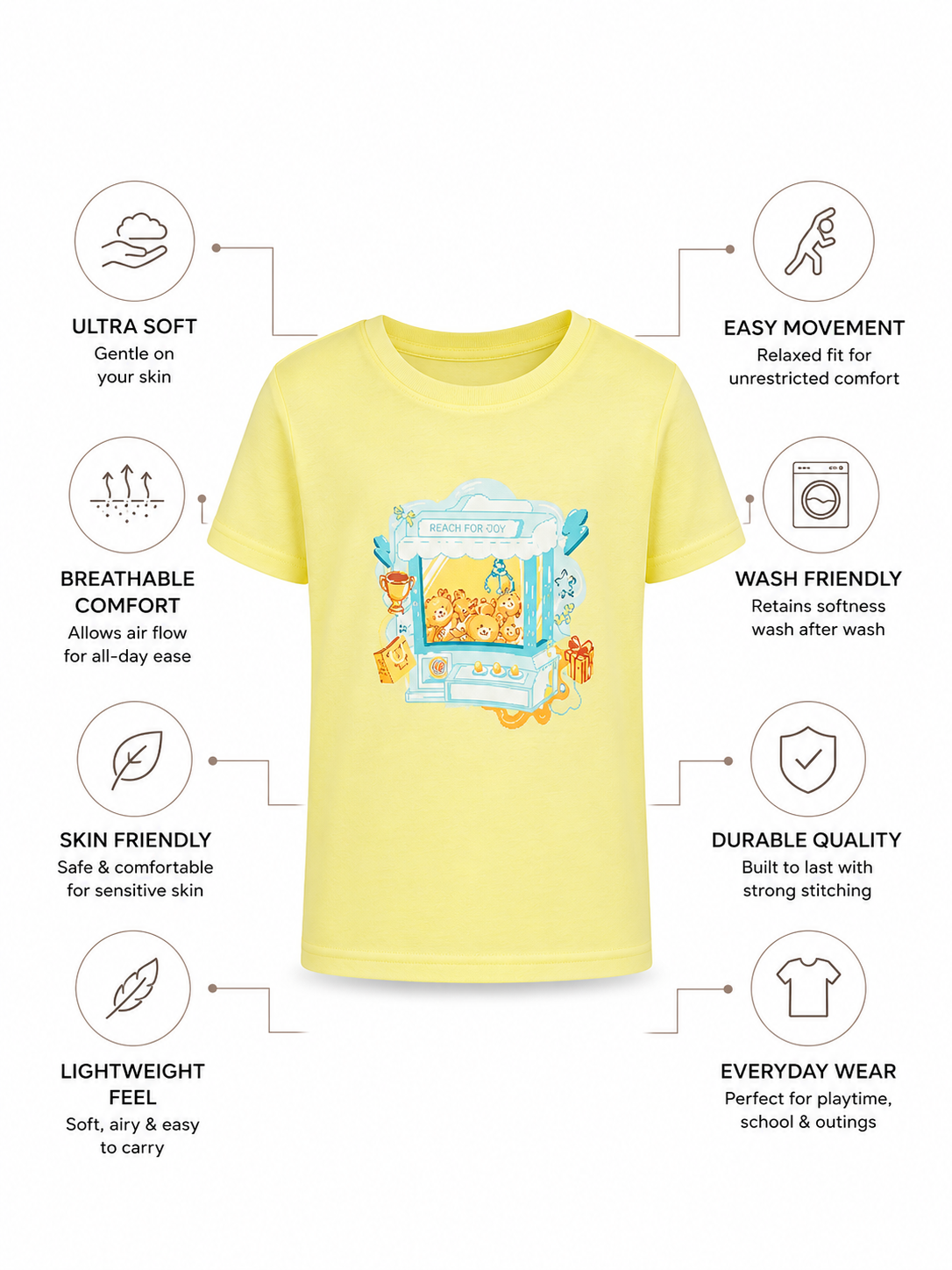 NASH Bamboo Graphic T-Shirt | Everyday Boys Graphic Tee | Soft Breathable Premium Kids wear India