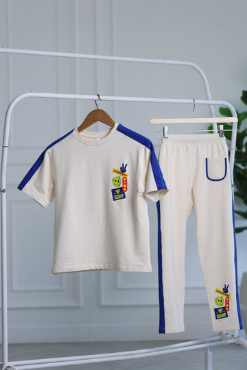KAI Bamboo Co-ord Set | Off-White Oversized Kids Outfit | Soft Street Style Comfort Wear India