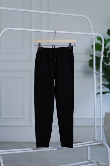Jesse Bamboo Joggers | Jet Black Kids Bottomwear | Soft Breathable Everyday Wear India