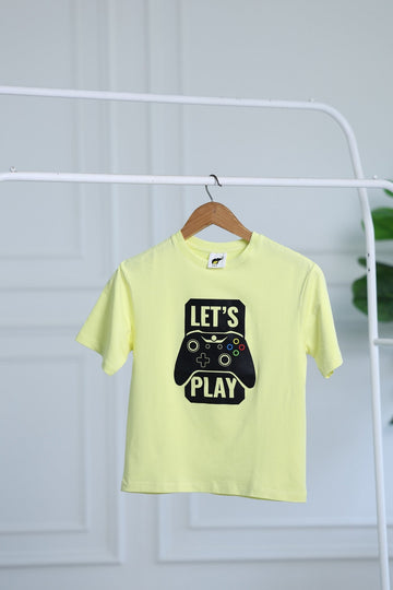 Paxton Bamboo Graphic T-Shirt | Let’s Play Gaming Print Kids Tee | Soft Breathable Kids wear India